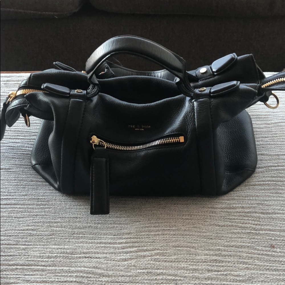 Rag and Bone black and gold satchel